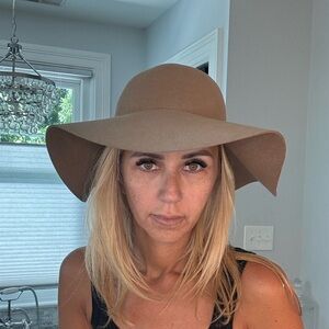 Scala Tan Wool Floppy hat os